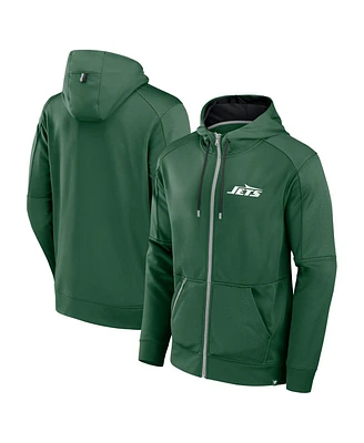 Fanatics Men's Green New York Jets Defender Full-Zip Hoodie