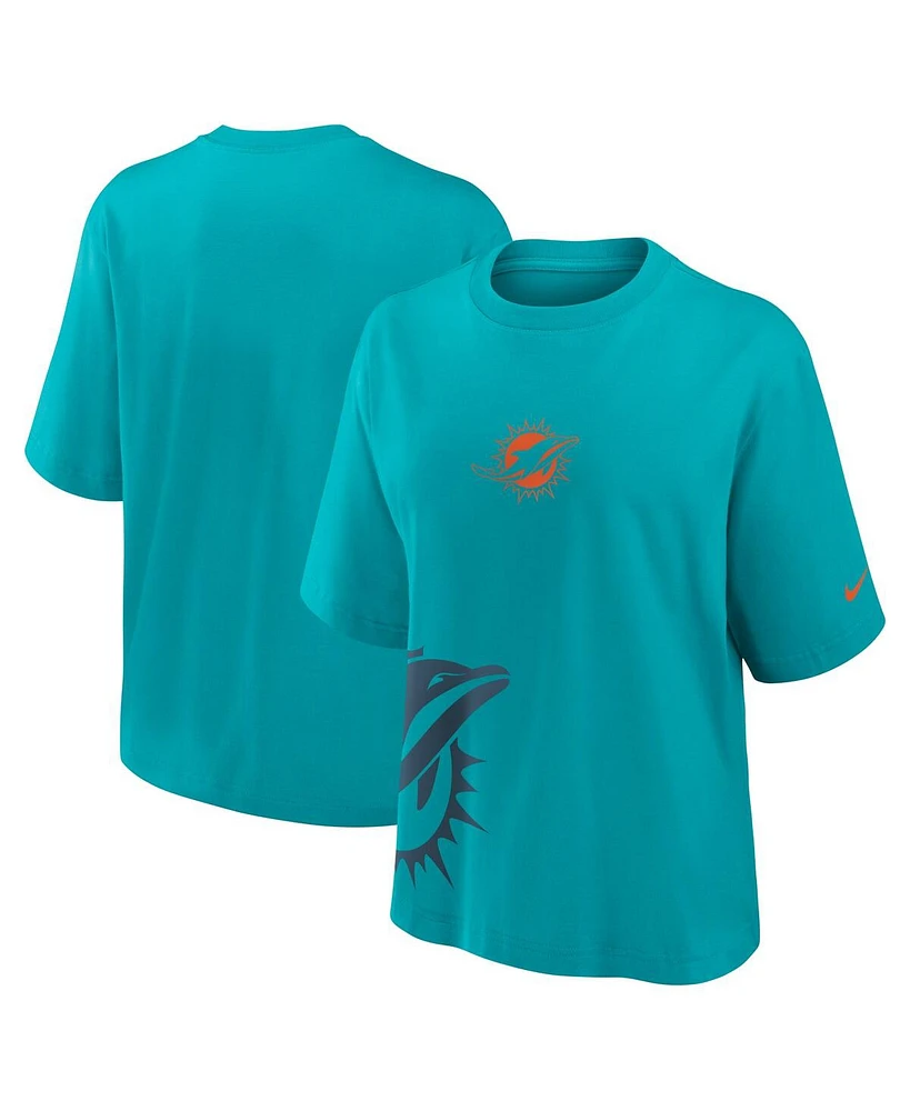 Nike Women's Aqua Miami Dolphins Boxy T-Shirt