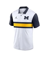 Jordan Men's White Michigan Wolverines Primetime Campus Vapor Performance Polo