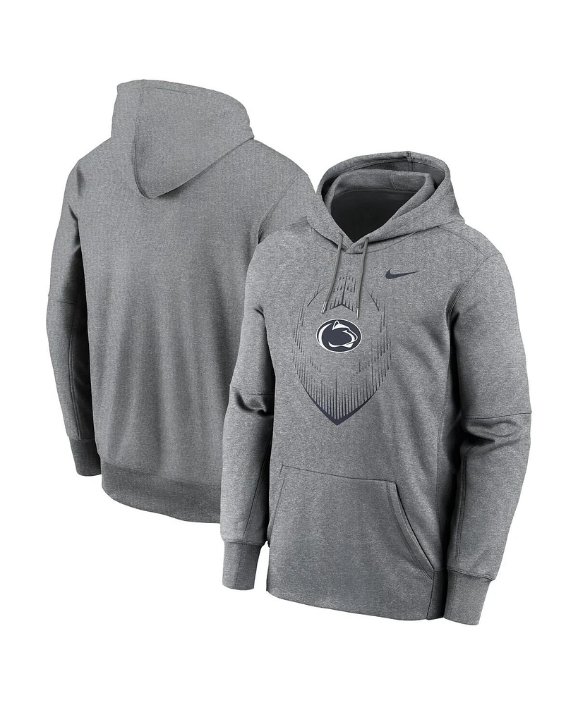 Nike Men's Heather Gray Penn State Nittany Lions Football Icon Performance Fleece Pullover Hoodie