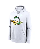 Nike Men's White Oregon Ducks Primetime Alternate Logo Club Fleece Pullover Hoodie