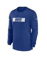 Nike Men's Royal New York Giants Sideline Player Performance Long Sleeve T-Shirt