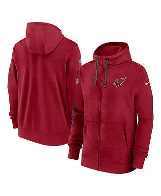 Nike Men's Cardinal Arizona Cardinals 2024 Sideline Club Full-Zip Hoodie