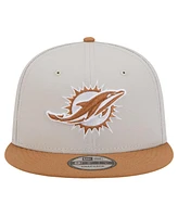 New Era Men's Stone/ Miami Dolphins Two-Tone Color Pack 9FIFTY Snapback Hat