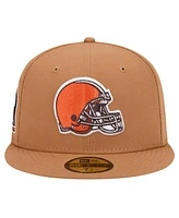 New Era Men's Tan Cleveland Browns Color Pack 59FIFTY Fitted Hat with Side Patch