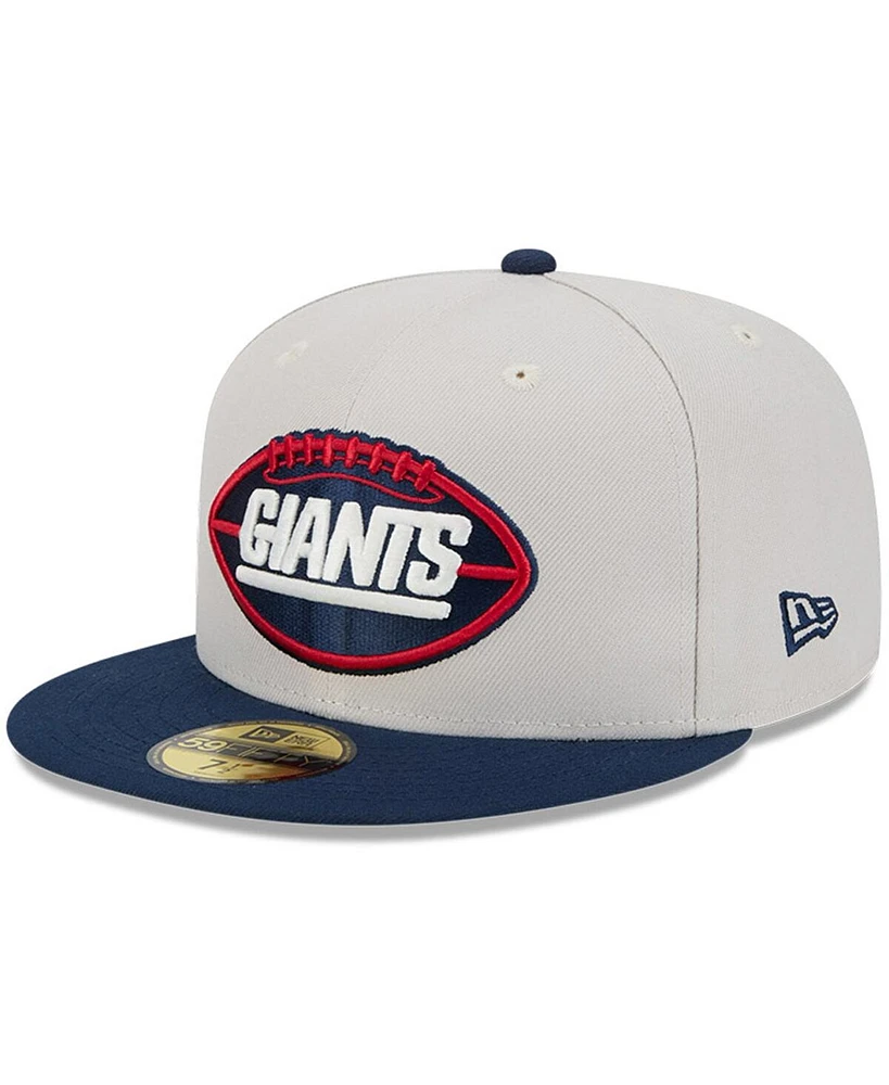 New Era Men's Stone/Navy York Giants 2024 Sideline Historic 59FIFTY Fitted Hat