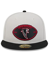 New Era Men's Stone/Black Atlanta Falcons 2024 Sideline Historic 59FIFTY Fitted Hat