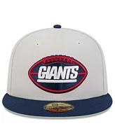 New Era Men's Stone/Navy York Giants 2024 Sideline Historic 59FIFTY Fitted Hat