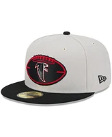 New Era Men's Stone/Black Atlanta Falcons 2024 Sideline Historic 59FIFTY Fitted Hat