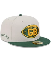 New Era Men's Stone/Green Green Bay Packers 2024 Sideline Historic 59FIFTY Fitted Hat