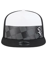 New Era Men's Black Chicago White Sox Checkmate Trucker 9FIFTY Snapback Hat