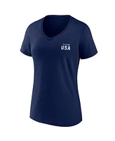 Fanatics Women's Navy Team Usa Paris 2024 Summer Olympics Dreams Are Made Here V-Neck T-Shirt