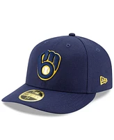 New Era Men's Navy Milwaukee Brewers National Baseball Hall of Fame Low Profile 59FIFTY Fitted Hat