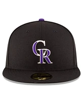 New Era Men's Black Colorado Rockies National Baseball Hall of Fame 59FIFTY Fitted Hat