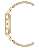 Anne Klein Women's Quartz Boyfriend Acetate and Gold-Tone Metal Alloy Bangle Watch, 35.5mm