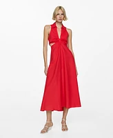 Mango Women's Side Slit Long Dress