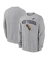 Nike Men's West Virginia Mountaineers Legacy Classic Tackle Twill Embroidered Arch Over Logo Pullover Sweatshirt