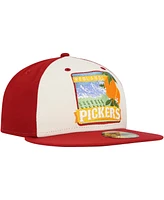 New Era Men's White/Red Inland Empire 66ers Theme Night Redlands Pickers 59FIFTY Fitted Hat