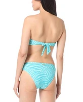 Vince Camuto Womens Sequin Zebra Print Bandeau Bikini Top Sequin Zebra Print Hipster Bikini Bottoms