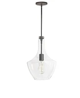 Dainolite 14.5" Glass, Metal Petalite 1 Light Small Pendant with Glass