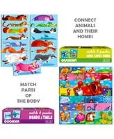 Quokka 5X Megaset Matching Puzzles for Toddlers 3-5 - Numbers, Animals, Opposites