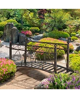Simplie Fun 3.3' Zen Garden Footbridge with Safety Rails & Scrollwork