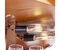 Simplie Fun Lighted Glass Curio Cabinet with Crown Corner