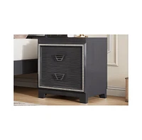 Streamdale Furniture Elegant Nightstand with Metal Handle and Sparkling Shiny Decoration