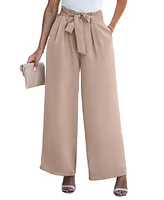 Cupshe Women's Khaki Straight Leg Woven Pants