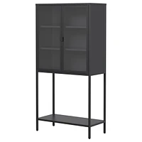 Streamdale Furniture Heavy Duty Storage Cabinet with Glass Doors and Shelves