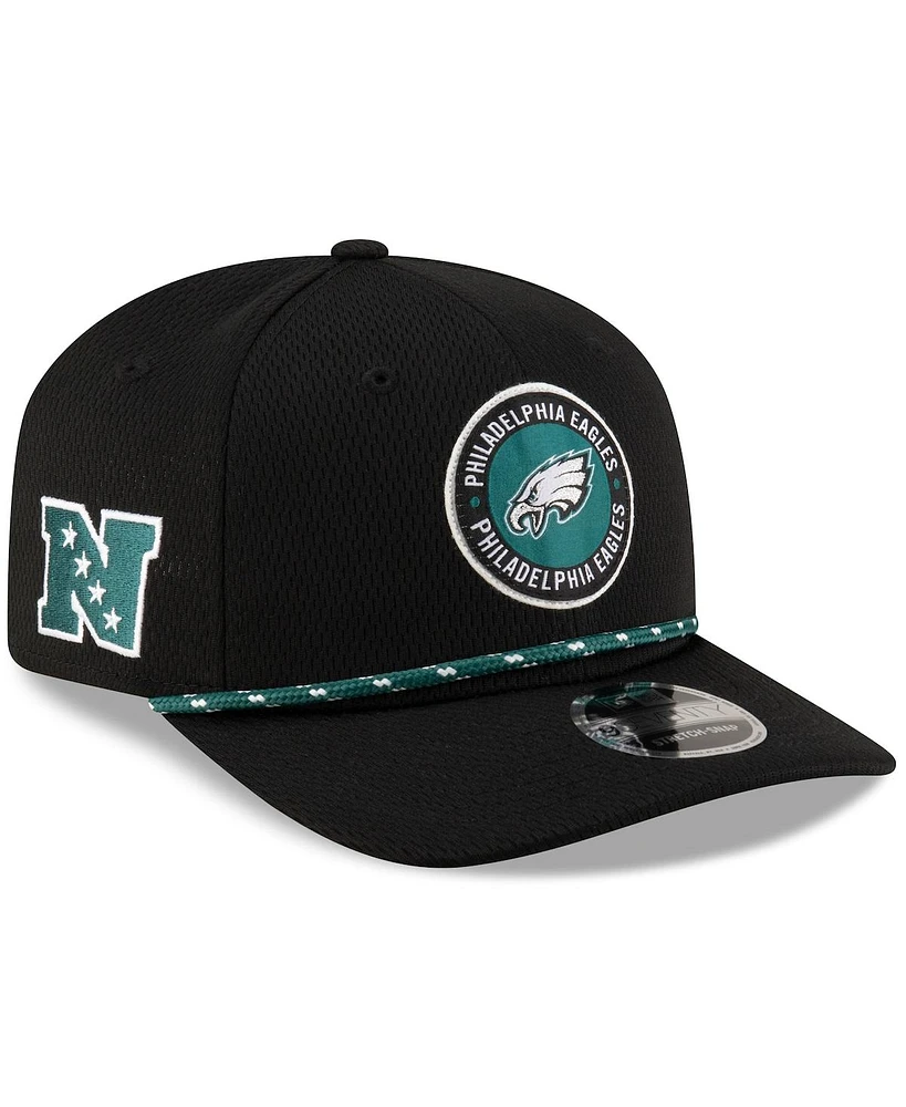 New Era Men's Black Philadelphia Eagles 2024 Sideline 9SEVENTY Stretch-Snap Hat