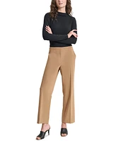 Dkny Petite Seamed Waistband Wide-Leg Pants