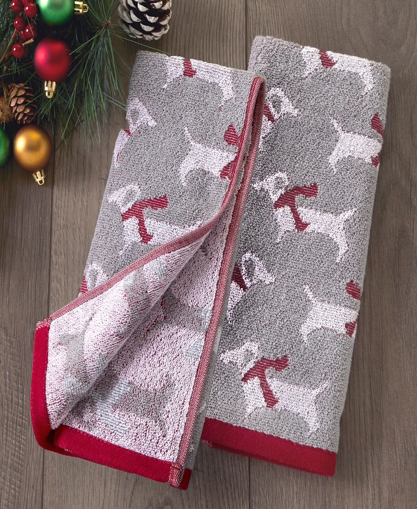 Skl Home Scarf Dachshunds Cotton 2 Piece Hand Towel, 16" x 25"