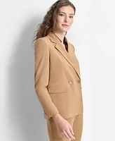 Dkny Petite Notched-Collar Double-Breasted Blazer