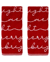 Skl Home Merry and Bright Jacquard Cotton 2-Pc Hand Towel Set, 16" x 25"