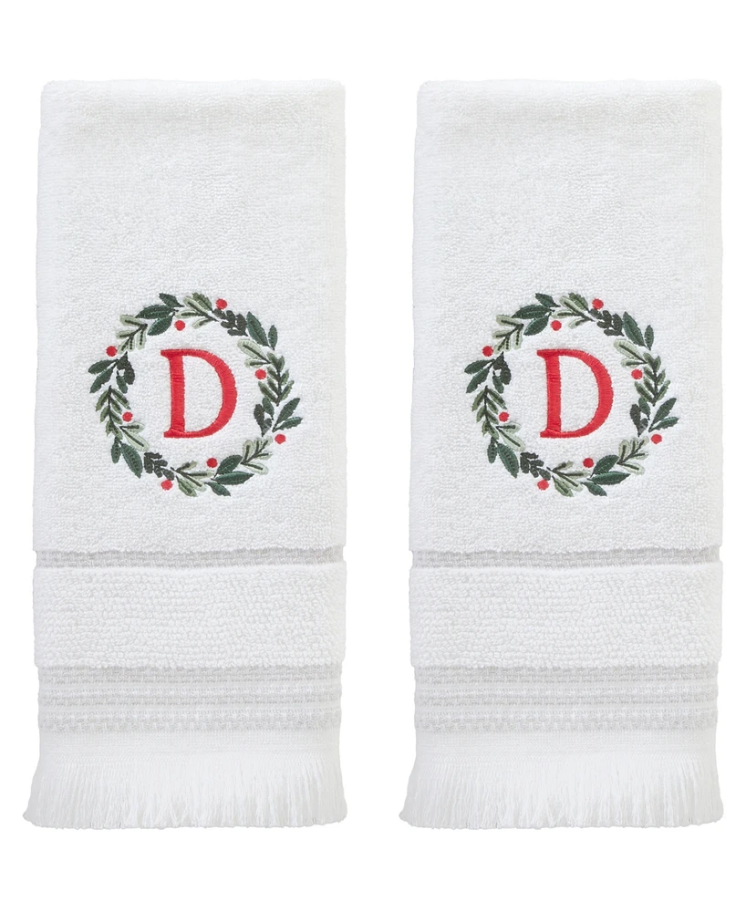 Skl Home Wreath Monogram Cotton Hand Towel, 16" x 26"