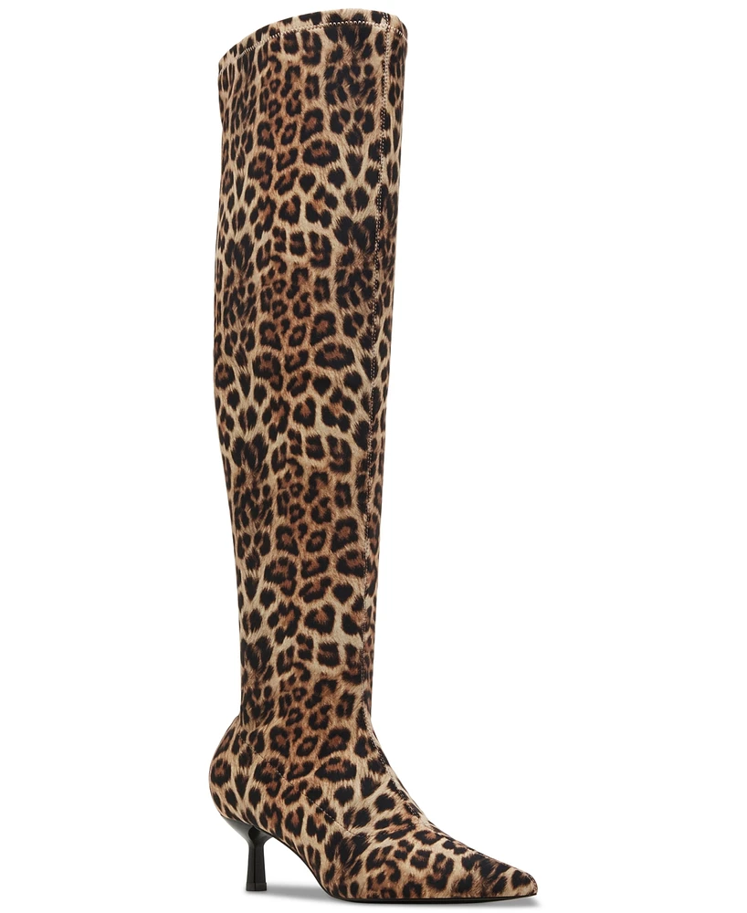 Madden Girl Deserai Wide Calf Over-The-Knee Kitten Heel Boots