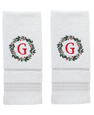 Skl Home Wreath Monogram Cotton Hand Towel, 16" x 26"