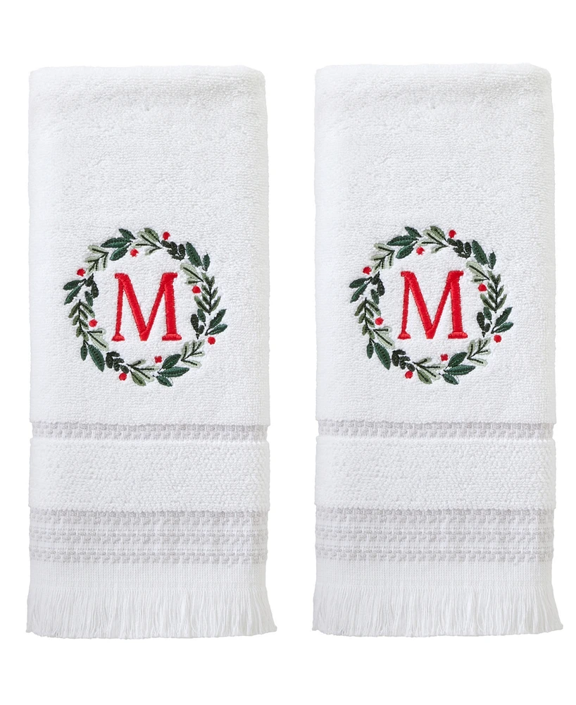 Skl Home Wreath Monogram Cotton Hand Towel, 16" x 26"