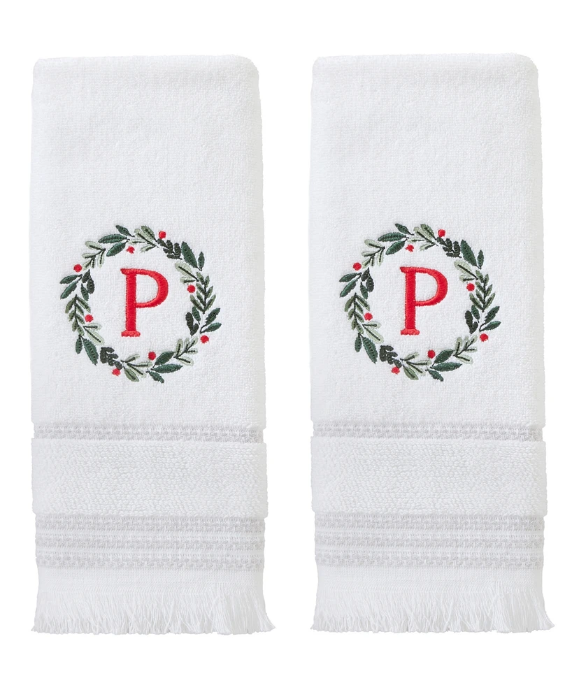 Skl Home Wreath Monogram Cotton Hand Towel, 16" x 26"