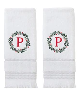 Skl Home Wreath Monogram Cotton Hand Towel, 16" x 26"