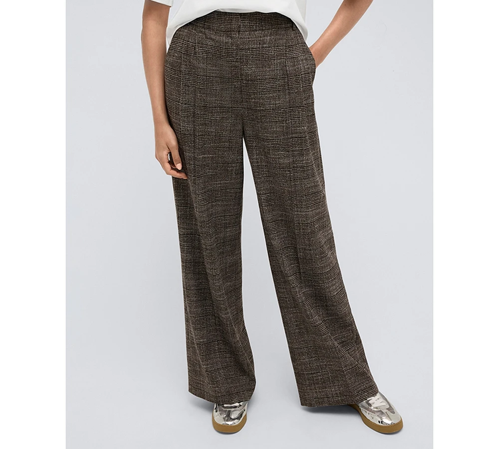 Kenneth Cole Women's High-Rise Wide-Leg Double-Pleated Pants