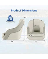 Vebreda Captain Bucket Seat with Waterproof Pvc Leather for Boat Sightseeing-White