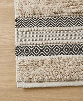 Ink+Ivy Asher Woven Texture Stripe Bath Rug