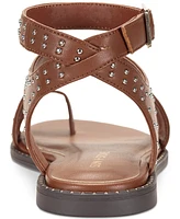 Sun + Stone Women's Carterr Studded Toe Loop Strappy Flat Sandals, Created for Macy's