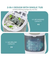 Sugift Portable Mini Washing Machine Semi-Automatic Washer and Spinner Combo with Single Tub-Gray