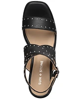 Sun + Stone Women's Emiee Studded Strappy Wedge Sandals, Created for Macy's