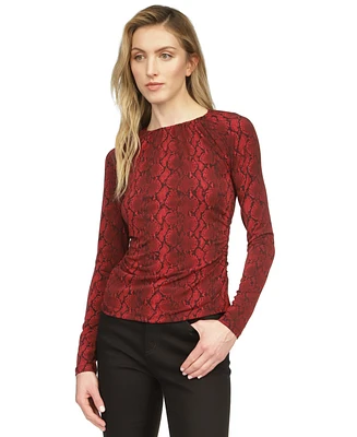 Michael Michael Kors Women's Snake-Print Long-Sleeve Top