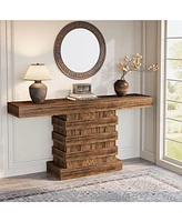 Tribesigns 63-Inch Long Console Table, Unique Farmhouse Narrow Entryway Table, Wooden Entrance Hallway Foyer Accent Table, Sofa Table for Living Room,