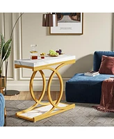 Tribesigns Modern Side Table, Rectangle End Table Narrow Sofa End Table for Living Room